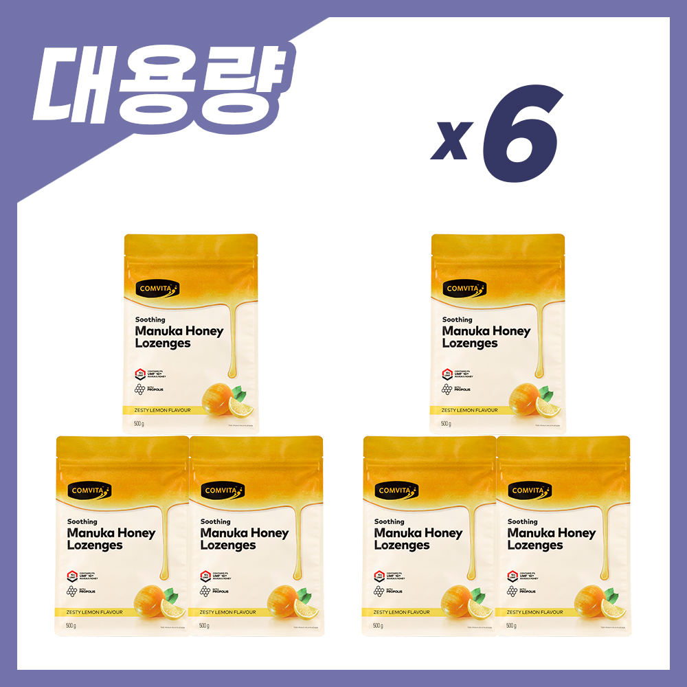[대용량]콤비타 UMF10+ 마누카허니 로젠지(프로폴리스&amp;레몬향 500G) 6팩
